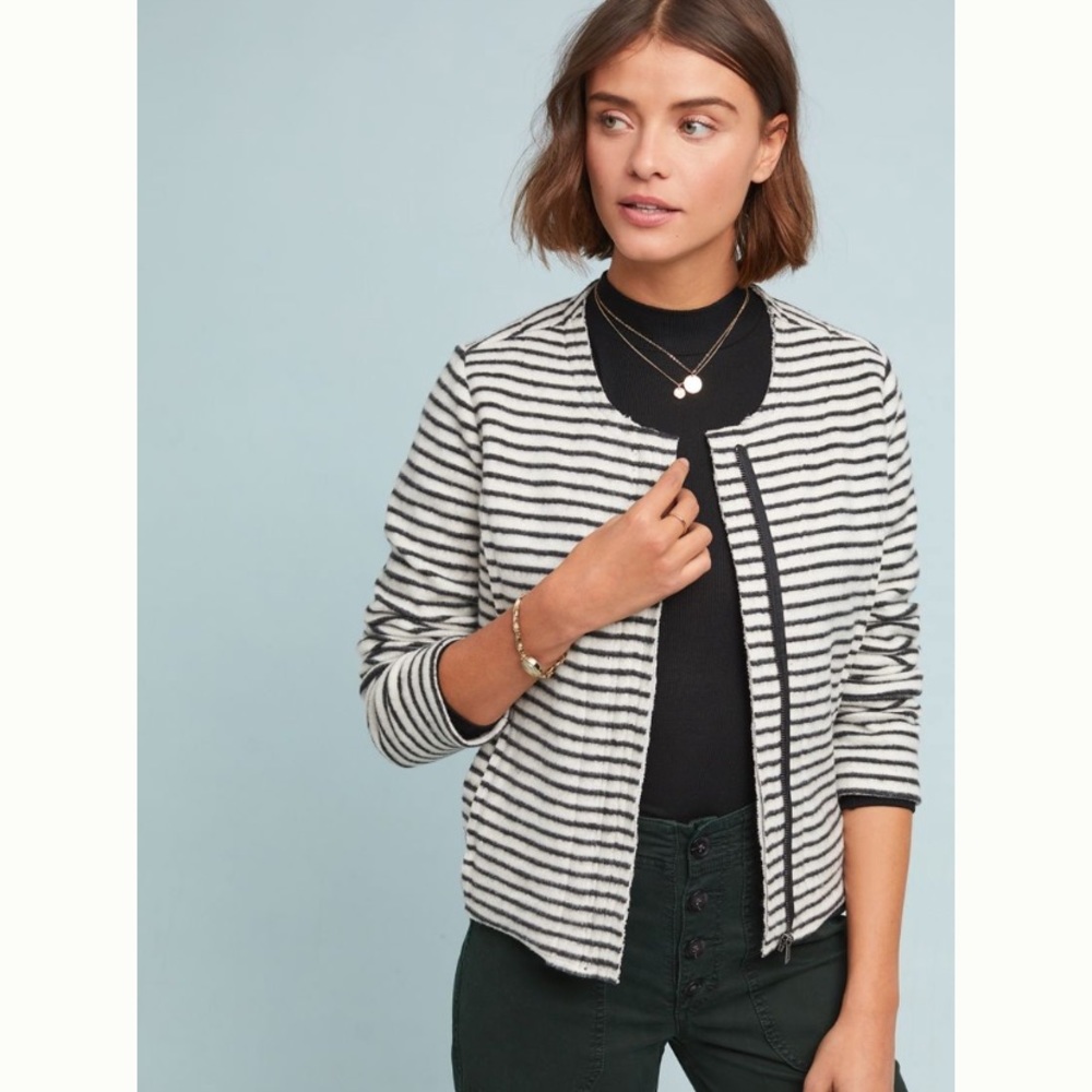 Anthropologie Dolan Striped Moto Jacket